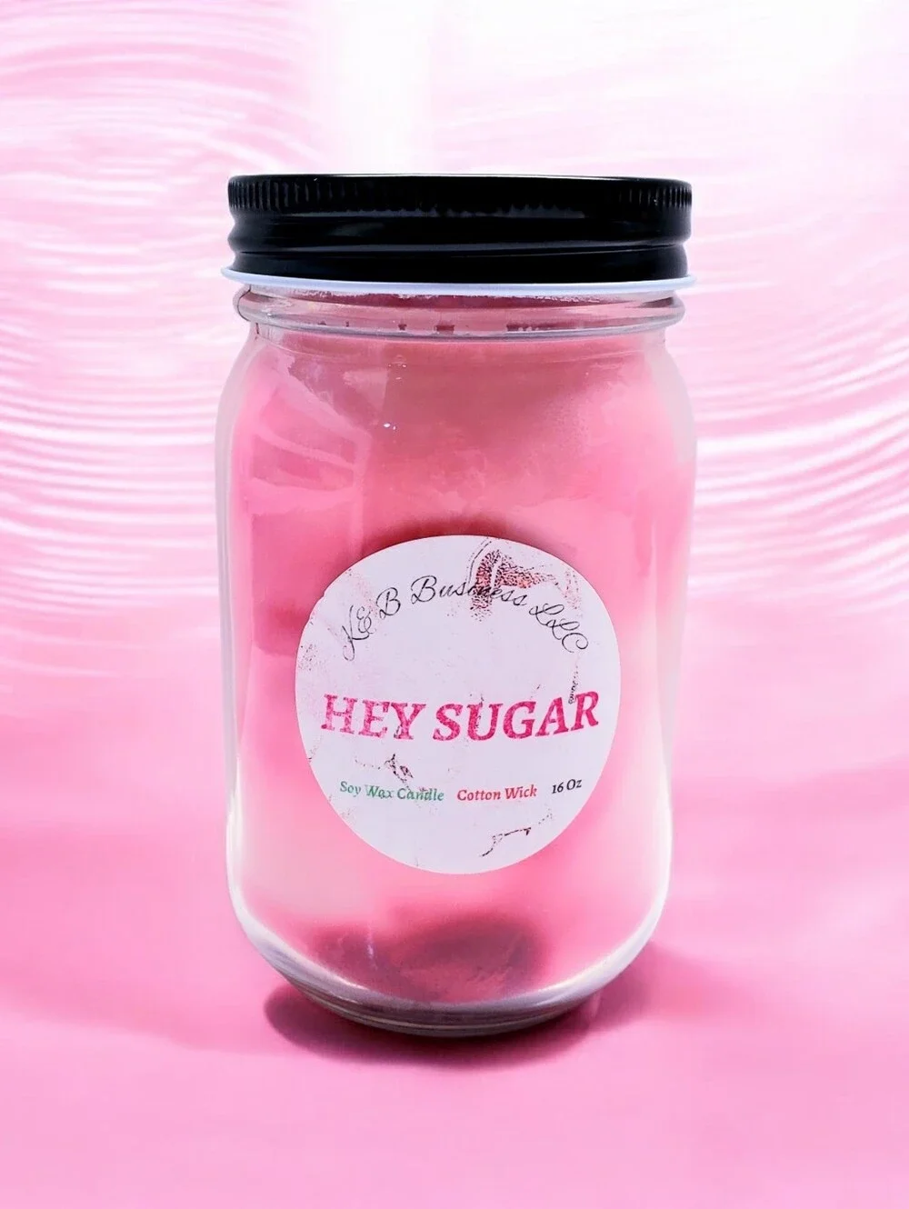Handmade HEY SUGAR Wax Candle , Natural Cotton Wick, Hand-Poured, 16 Oz